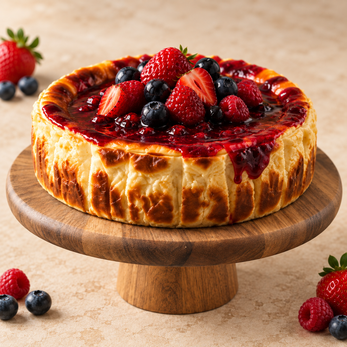 Berry Basque cheesecake close product view