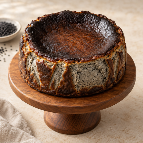 Black Sesame Basque cheesecake