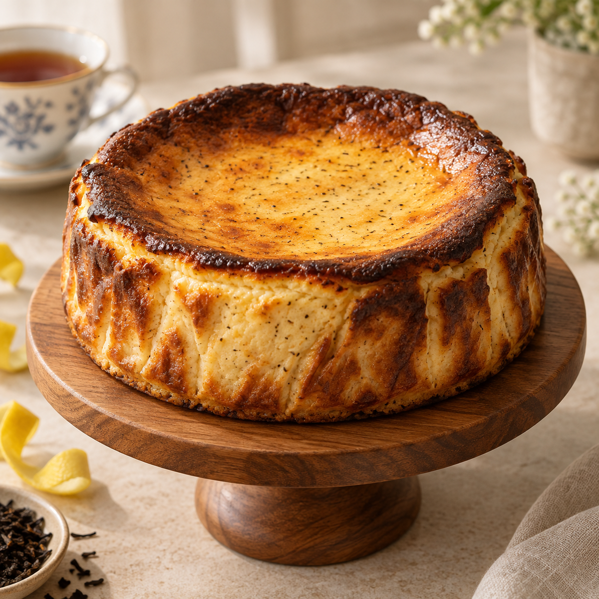 Earl Grey Basque cheesecake